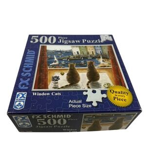 FX Schmid Window Cats 500 Piece Jigsaw Puzzle Rebecca Lardner Art 78488 2008